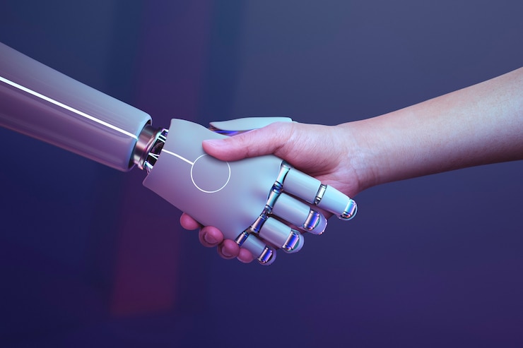 robot-handshake-human-background-futuristic-digital-age_53876-129770 How Big Data and AI are Changing the Way We Interact with Blockchain