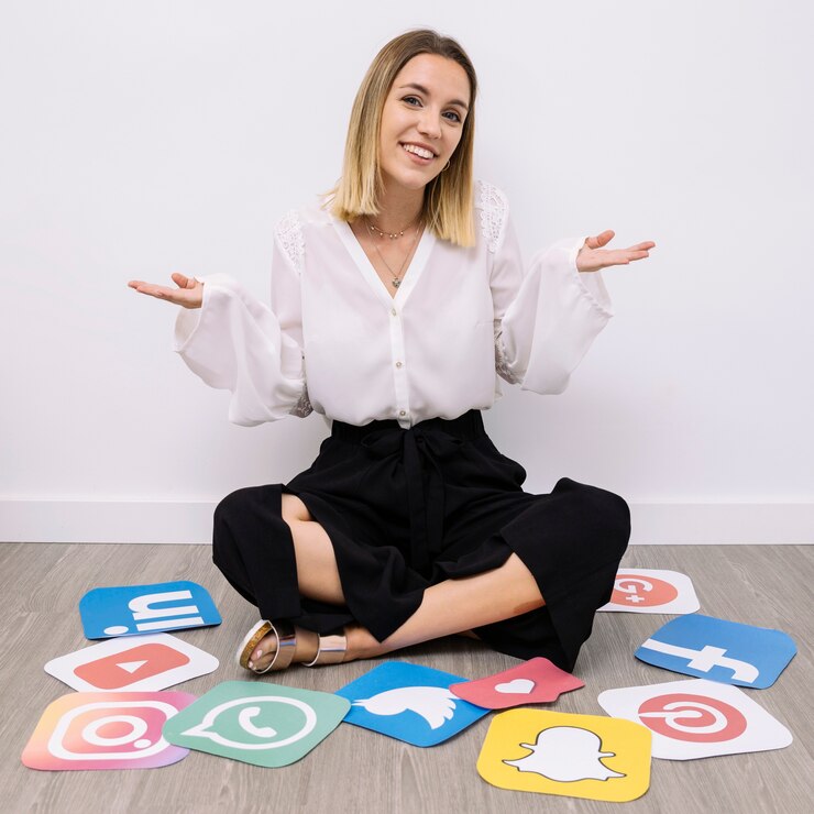 businesswoman-sitting-floor-with-social-media-icons-shrugging_23-2147847535 Social Media Rules Every Marketer Should Follow